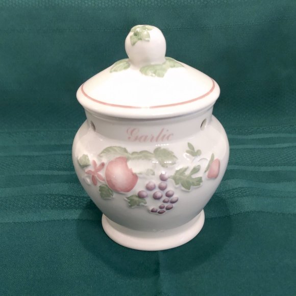 Boots CO. PLC. Nottingham England Orchard Garlic Storage Jar & Lid - Picture 2 of 10